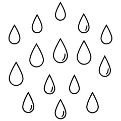 Raindrops Silhouette image art for vector illustration on white background