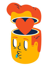 Man in love having a crush on someone