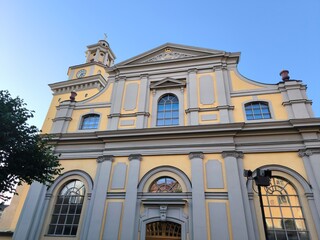 Obraz premium Exterior view of the Church of St. Mary Magdalene and its bell tower