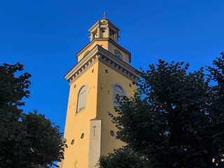 Naklejka premium Exterior view of the Church of St. Mary Magdalene and its bell tower