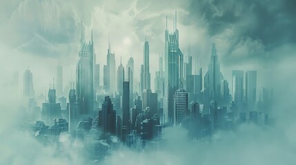 Fototapeta premium futuristic city skyline wallpaper