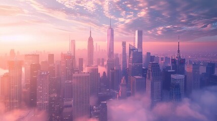 Fototapeta premium futuristic city skyline wallpaper