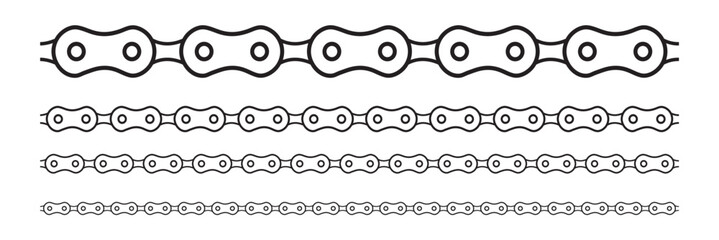 Fototapeta premium Collection silver jewelry chains on an isolated white background design eps 10