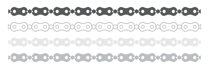 Collection silver jewelry chains on an isolated white background design eps 10