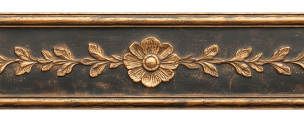 Linear border decoration, isolated, PNG.