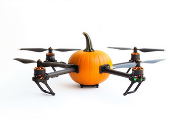 Pumpkin quadcopter, white background
