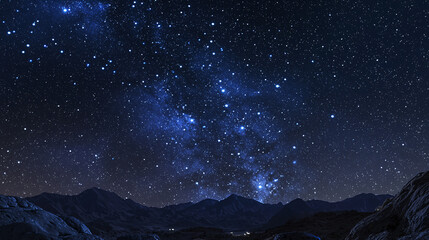 Night sky with an asteroid belt, a high-resolution digital camera capturing the night sky with a visible asteroid belt, highlighting the celestial arrangement and details 