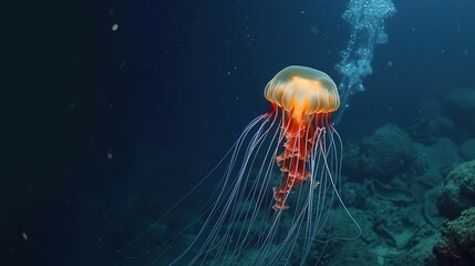 Fototapeta premium Glowing jellyfish wallpaper