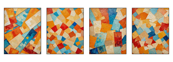 Collection of abstract patterns to print for wall decorations. Artistic brush strokes.