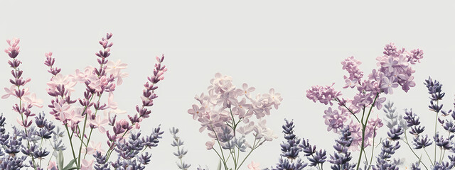 Obraz premium Lilac and Lavender Botanical Duo
