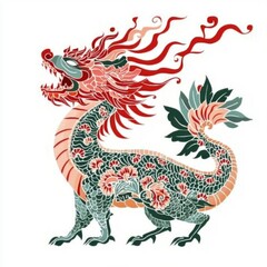 Fototapeta premium Ornate Chinese Dragon Illustration