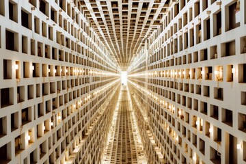 Geometric Patterns of a Modern Building Facade