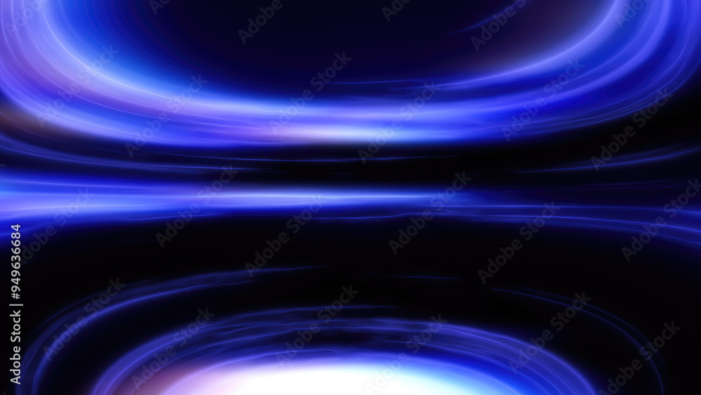 Poster abstract blue and white horizontal lines creating a futuristic, digital flow effect