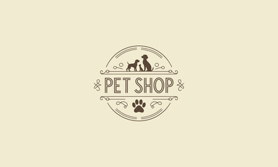 logo design template of a pet shop vector flat design