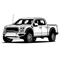 Black And White Car Vector Illustration For Conceptual Design. Separated layers, easy to edit in your vector supported software.