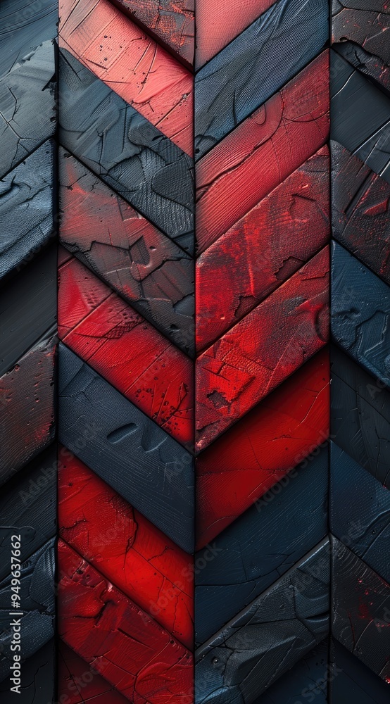 Poster dark red and black background with three dimensional