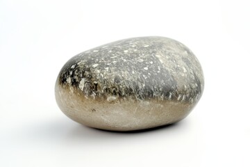 A smooth, rounded stone with a textured surface and natural colors.