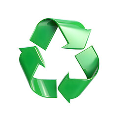 Fototapeta premium Green recycle icon isolated on transparent background