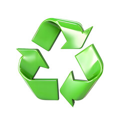 Obraz premium Green recycle icon isolated on transparent background