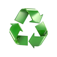 Obraz premium Green recycle icon isolated on transparent background