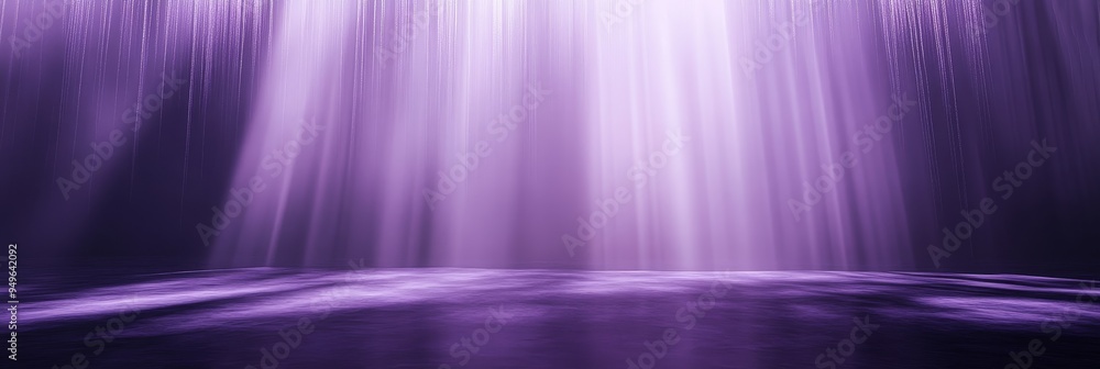 Poster a captivating 3d showcasing a vibrant purple backdrop with soft, ethereal light rays emanating from 