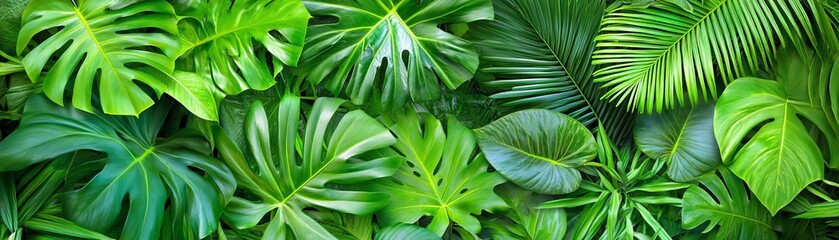 Obraz premium Amazon rainforest dense foliage, immersive view into the world's largest tropical forest