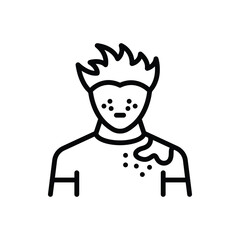 Black line icon for dermatitis