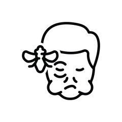 Black line icon for insects