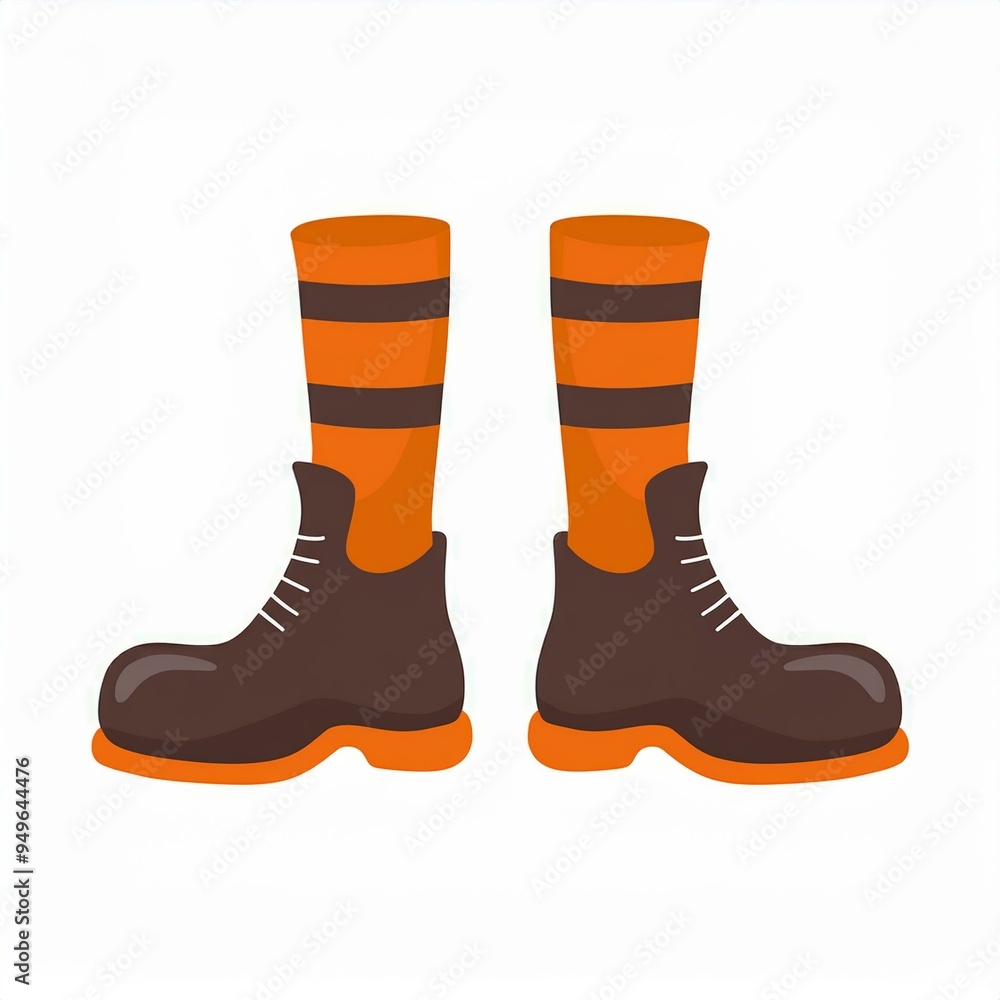 Poster halloween boots illustration isolated on white