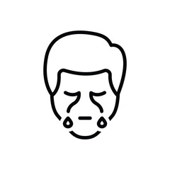 Black line icon for streaming eye