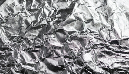 Shiny silver gray foil texture for background.; close-up; copy space; soft focus