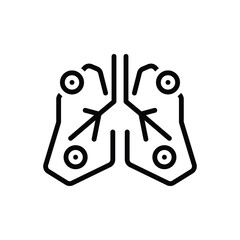 Black line icon for asthma