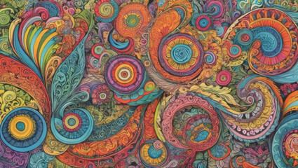 colorful zentagle illustration