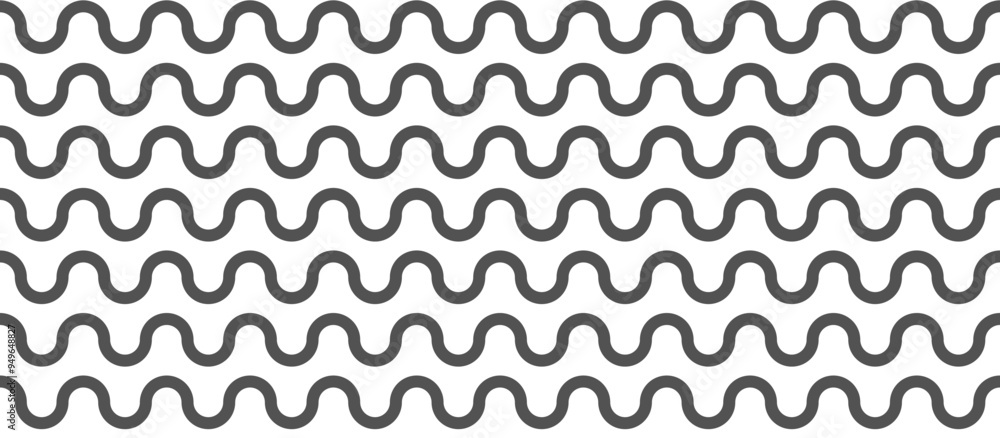 Poster wave lines pattern background seamless vector as zigzag stroke texture graphic illustration, undulat