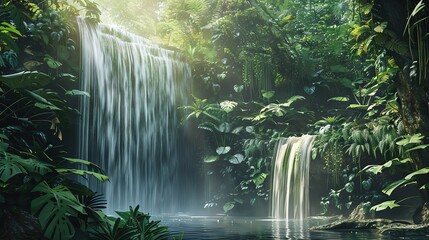 Tropical waterfall wallpaper