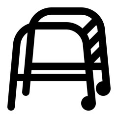 walker, medical, equipment, treatment, sick outline icon