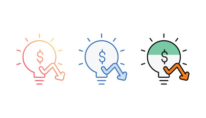 Flop Idea icon design with white background stock illustration