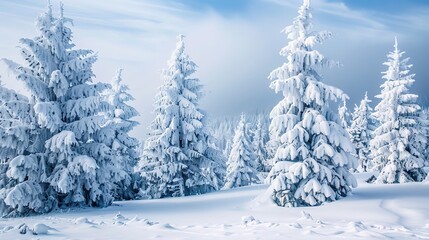 Fototapeta premium Winter forest wallpaper