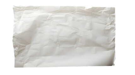 Obraz premium White crumpled large piece of blank paper isolated on transparent background