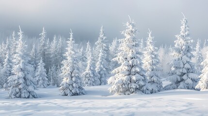 Naklejka premium Winter forest wallpaper