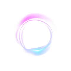 Dynamic Abstract Neon Circle Waves with Vibrant Glow on Transparent Background