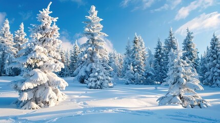 Fototapeta premium Winter forest wallpaper