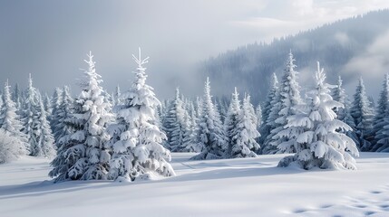 Fototapeta premium Winter forest wallpaper