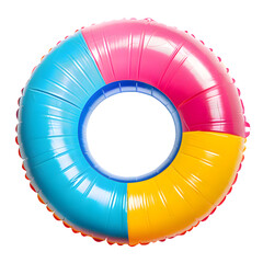 Inflatable Pool Ring top view  isolated on transparent background