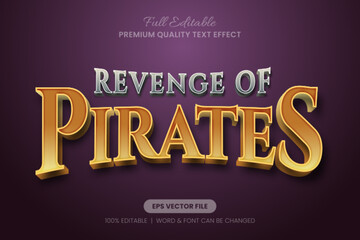 Revenge of Pirates Editable Text Effect, Font Graphic Style suitable for title adventure game theme