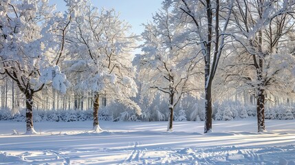 Fototapeta premium Winter forest wallpaper