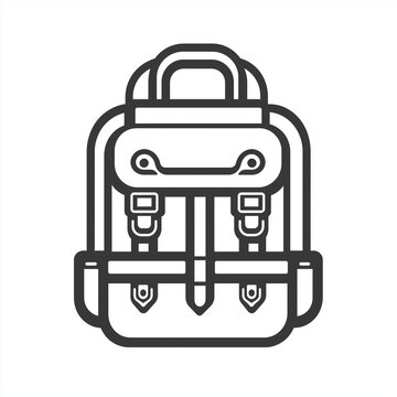 recommend clip art: Travel Ready: Backpack Minimalist Line Art Logo