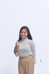 Young Asian Woman Poses and Face Expressions