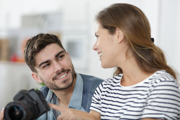 couple at home relaxing in sofa