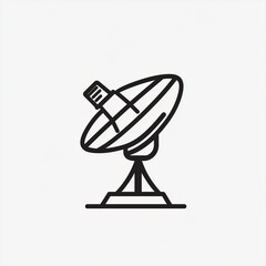 High-Tech Satellite Dish: Minimalistic Line Art Design